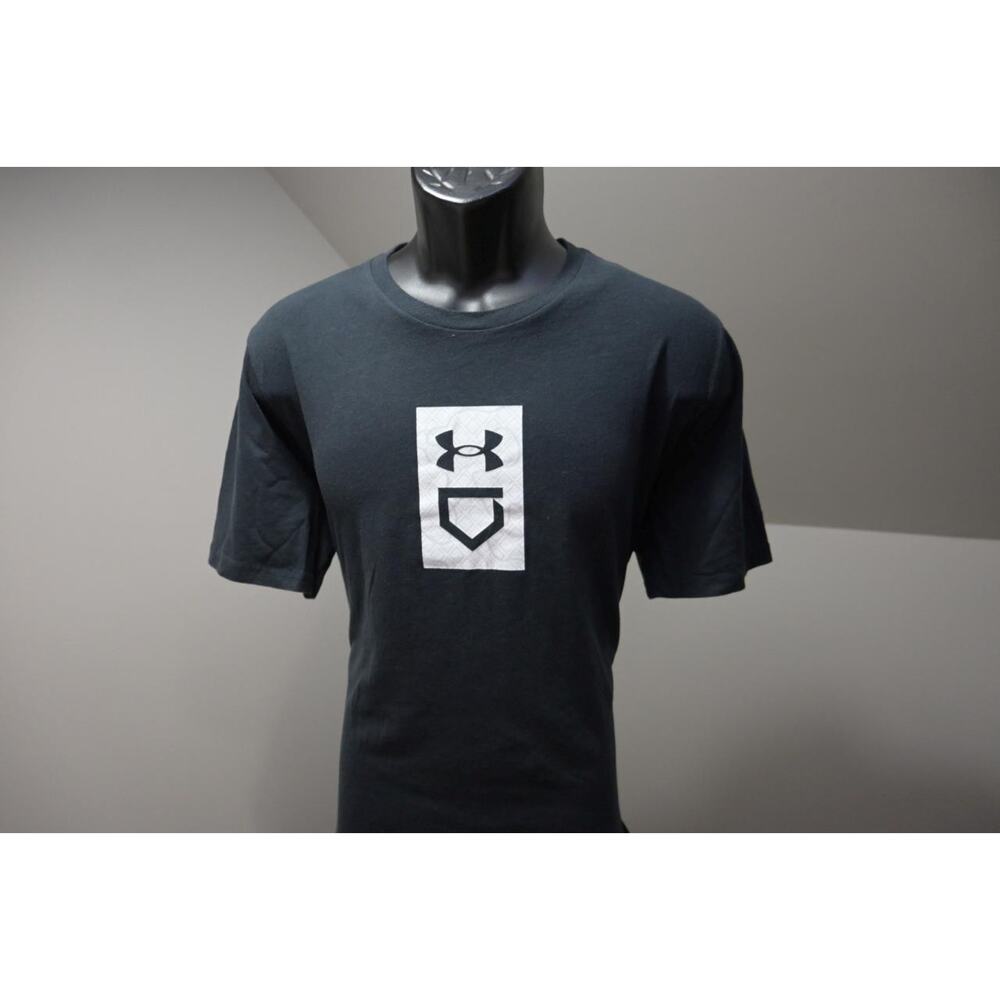 Under Armour Gym Shirt Mens XL Black HeatGear Baseball Loose Tee Excellent